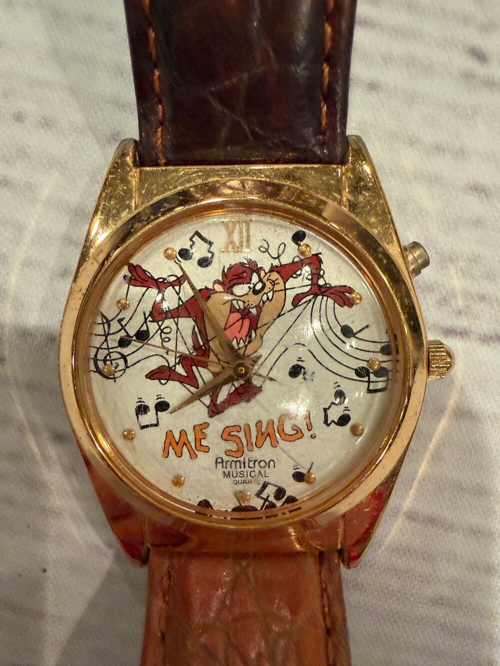 Vintage 1994 Armitron Looney Tunes Taz Musical Watch "Me Sing"